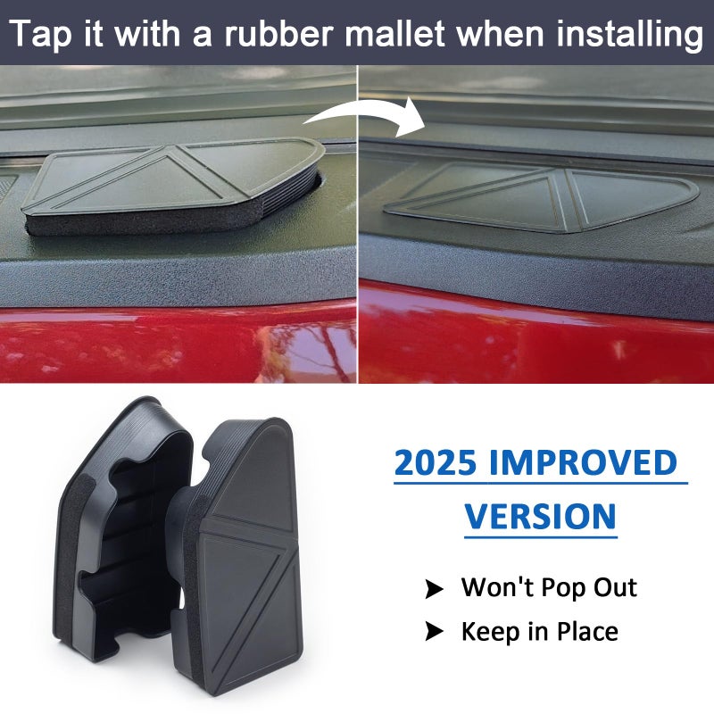 TOPINSTALL 2025 Stylish Bed Rail Stake Pocket Covers Compatible with 2019-2026 Silverado/Sierra 1500 and 2020-2026 Chevy Silverado/GMC Sierra 2500HD 3500HD, Upgraded Truck Hole Caps Plugs-2PCS - Image 5